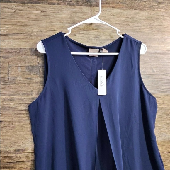 Chico's Navy Tie-Front Tank Top - Picture 2 of 6